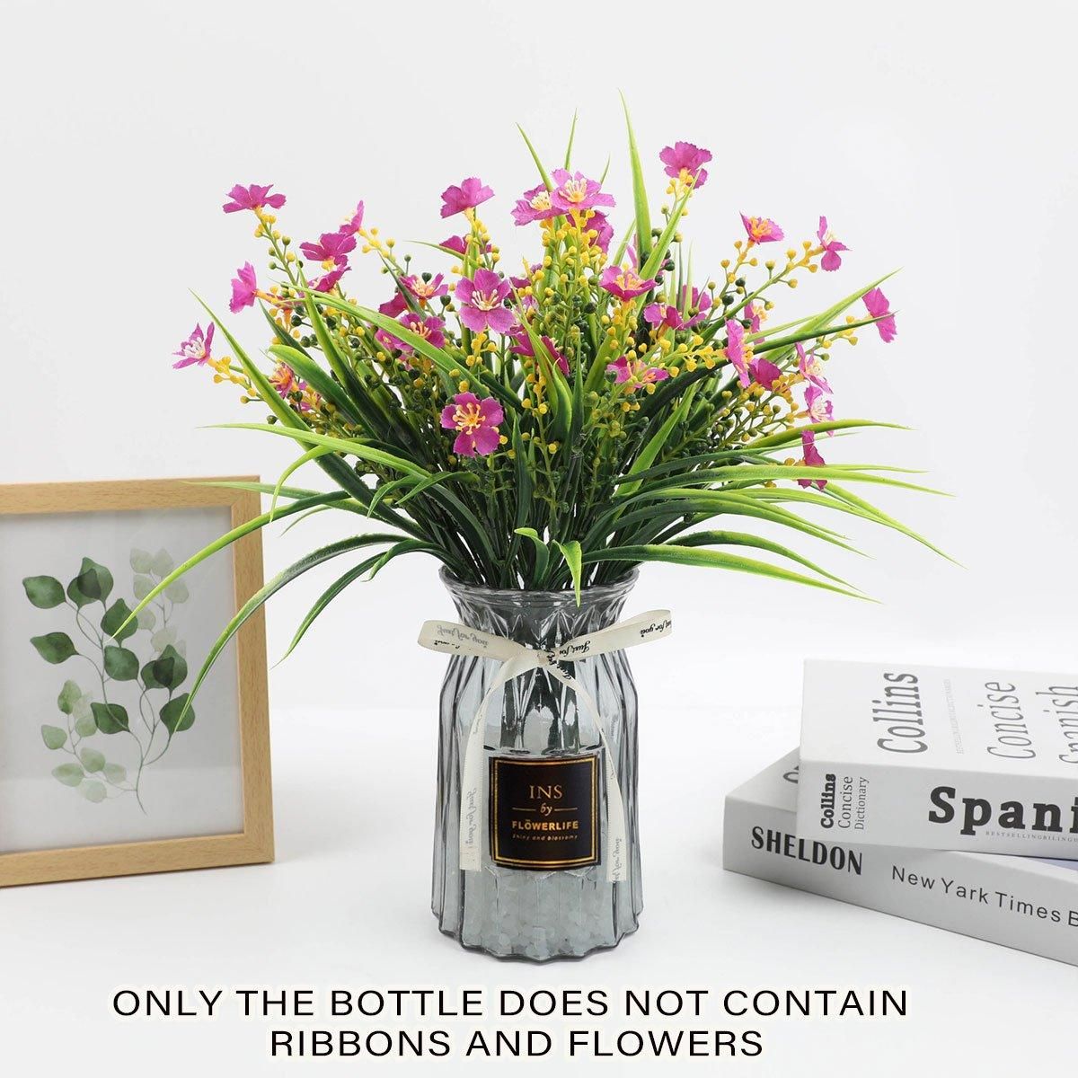 2 Pcs Glass Vase Hydroponic Flower Arrangement Vase for Living Room Decoration - Transparent