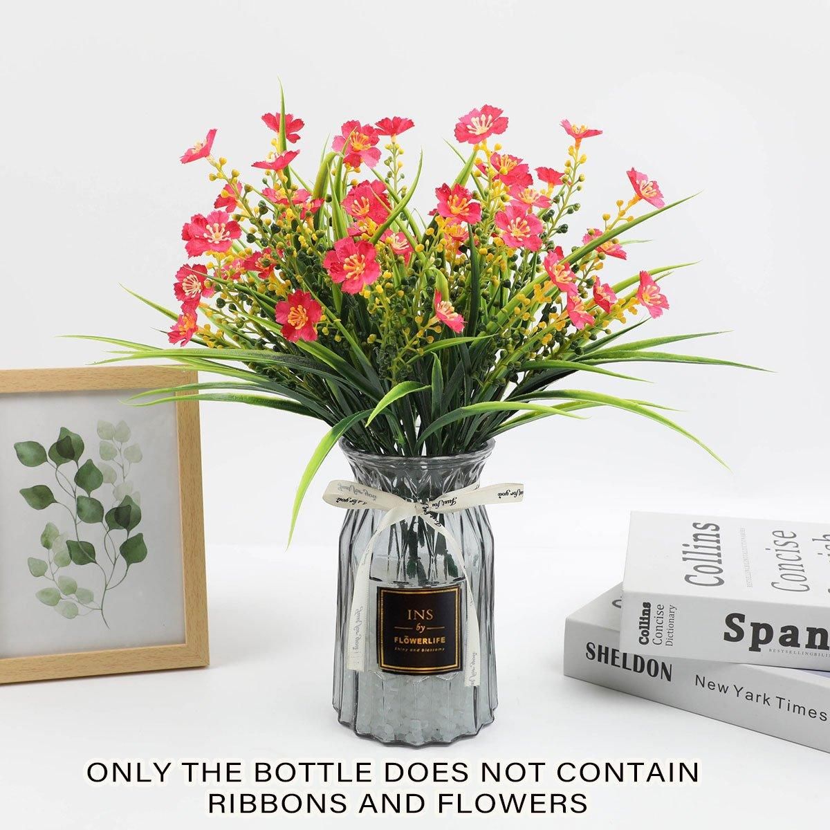 2 Pcs Glass Vase Hydroponic Flower Arrangement Vase for Living Room Decoration - Transparent