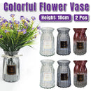 2 Pcs Glass Vase Hydroponic Flower Arrangement Vase for Living Room Decoration - Transparent
