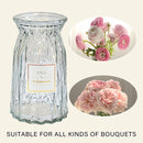 2 Pcs Glass Vase Hydroponic Flower Arrangement Vase for Living Room Decoration - Transparent
