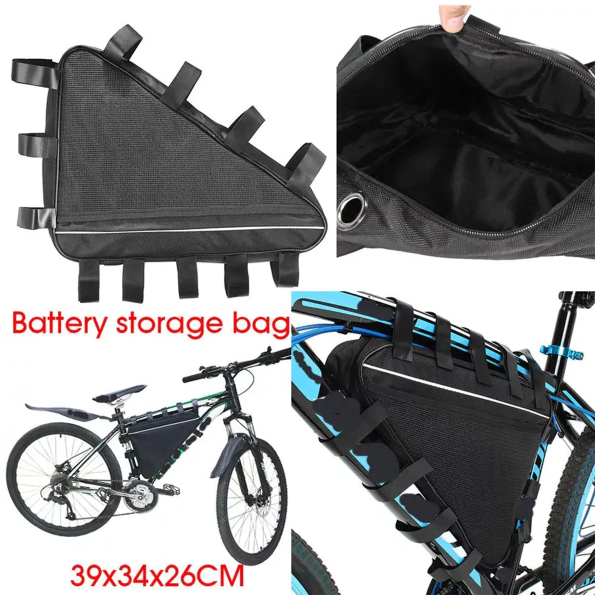 Waterproof Mountain Bike Lithium Battery Storage Bag Bicycle Triangle Frame Pack