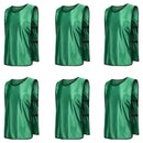 6X Sports Training Bibs Soccer Vests Group Team Bibs Basketball Cricket Football - Grass Green-L