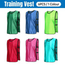 6X Sports Training Bibs Soccer Vests Group Team Bibs Basketball Cricket Football - Grass Green-L
