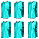 6X Sports Training Bibs Soccer Vests Group Team Bibs Basketball Cricket Football - Lake Blue-M