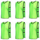 6X Sports Training Bibs Soccer Vests Group Team Bibs Basketball Cricket Football - Fluorescent Green-S