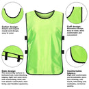 6X Sports Training Bibs Soccer Vests Group Team Bibs Basketball Cricket Football - Fluorescent Green-S