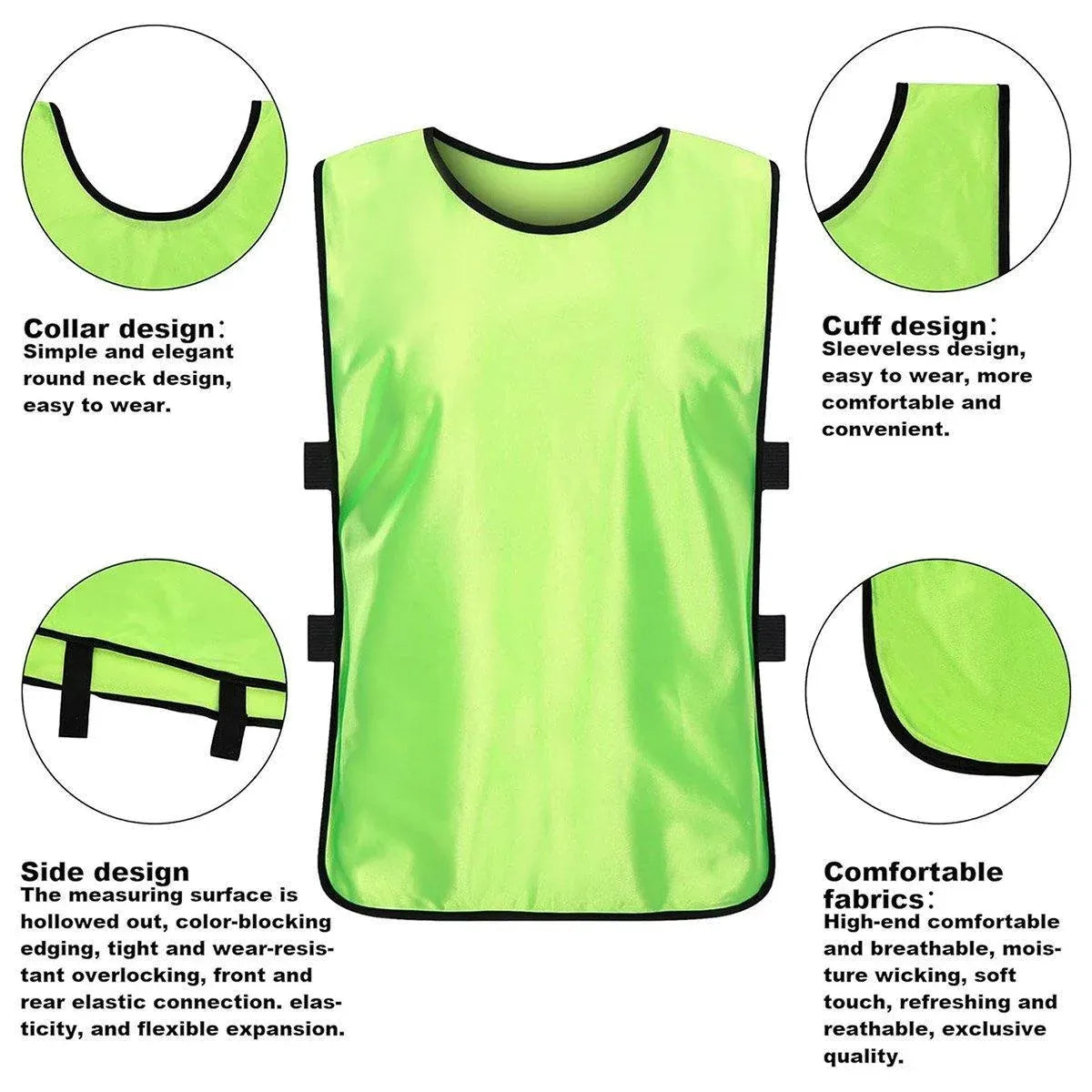 6X Sports Training Bibs Soccer Vests Group Team Bibs Basketball Cricket Football - Lake Blue-S