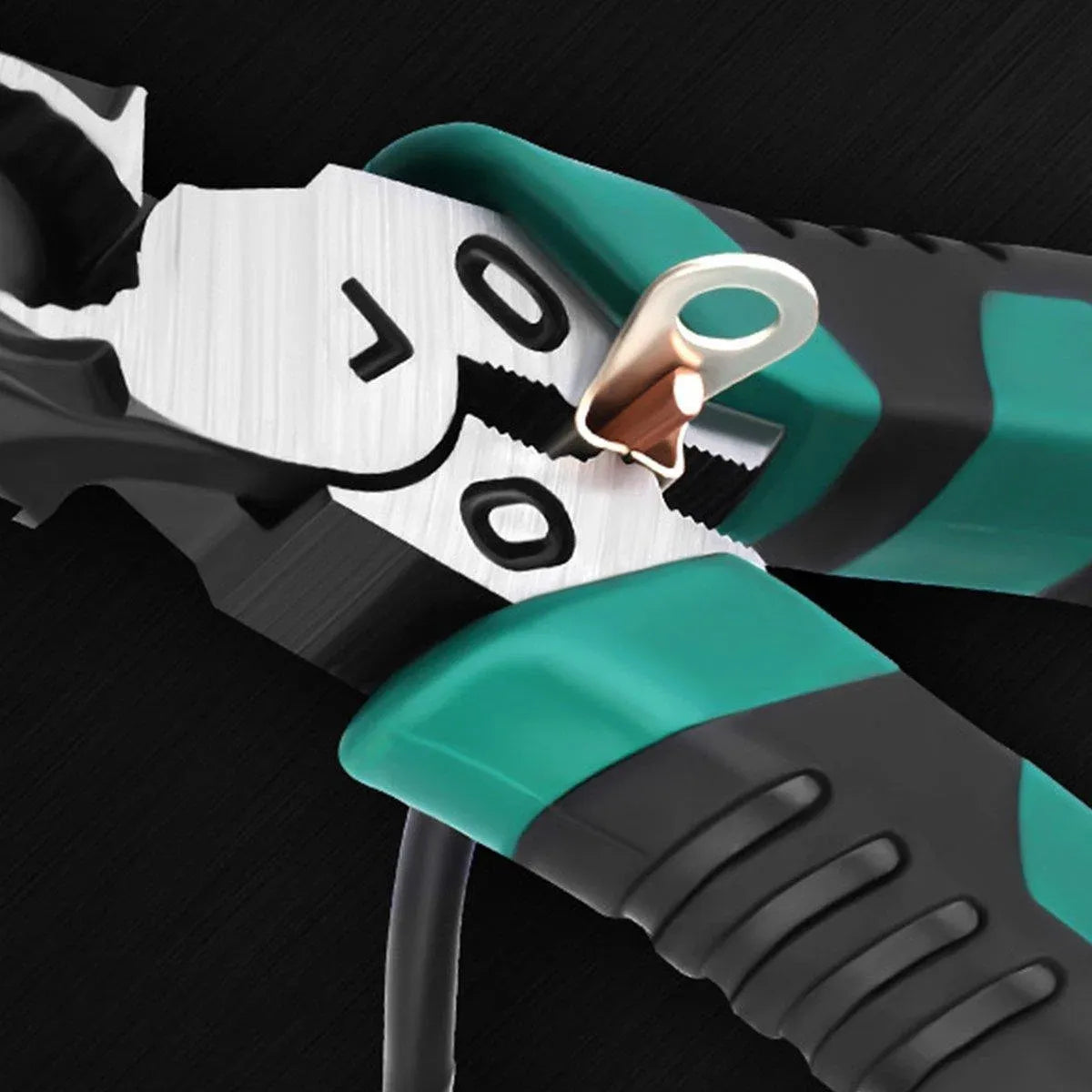 Labor-Saving Multi-Functional Tiger Pliers Flat Needle-Nose Diagonal Wire Pliers - Wire cutters-9inch