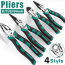 Labor-Saving Multi-Functional Tiger Pliers Flat Needle-Nose Diagonal Wire Pliers - Nose pliers-8inch
