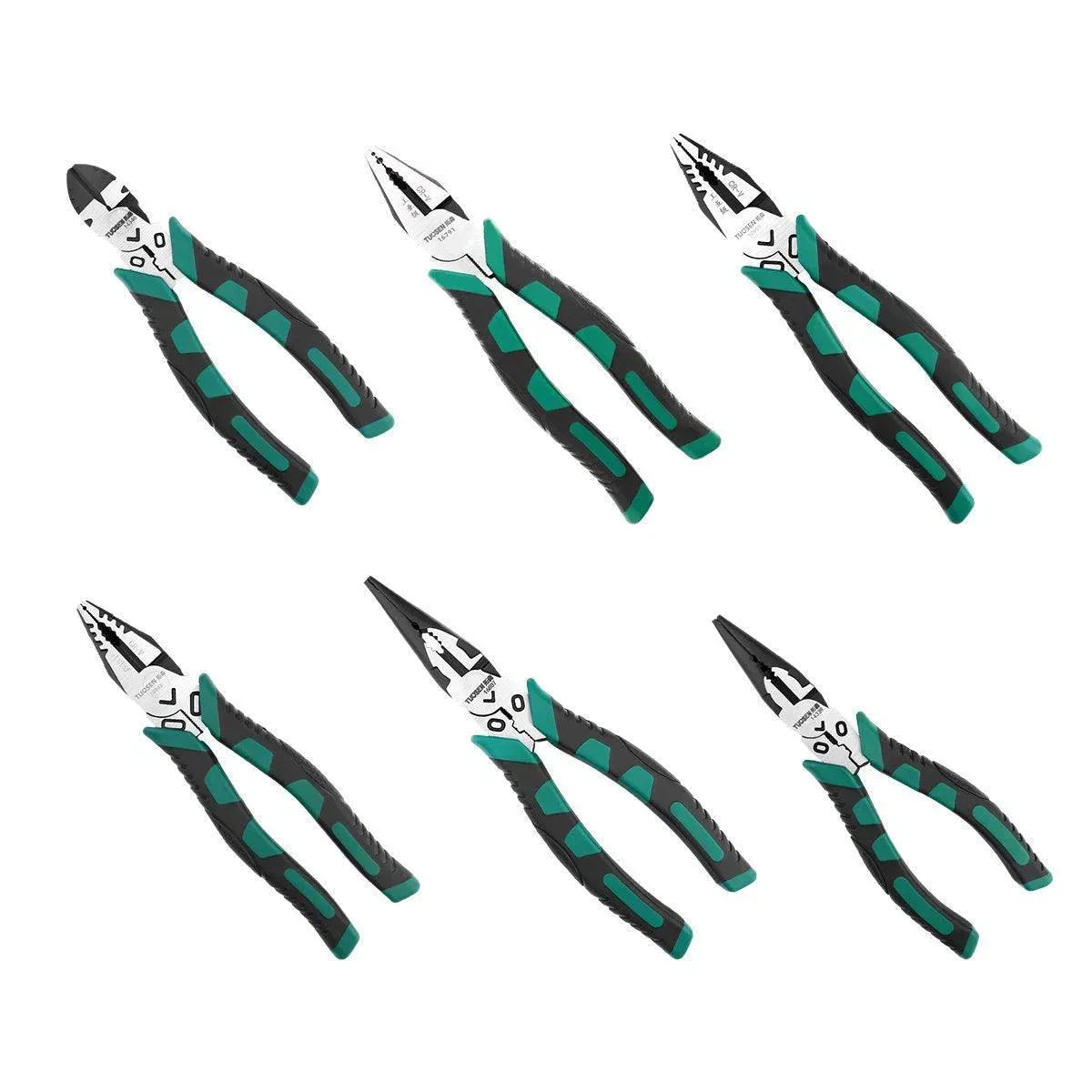 Labor-Saving Multi-Functional Tiger Pliers Flat Needle-Nose Diagonal Wire Pliers - Nose pliers-8inch