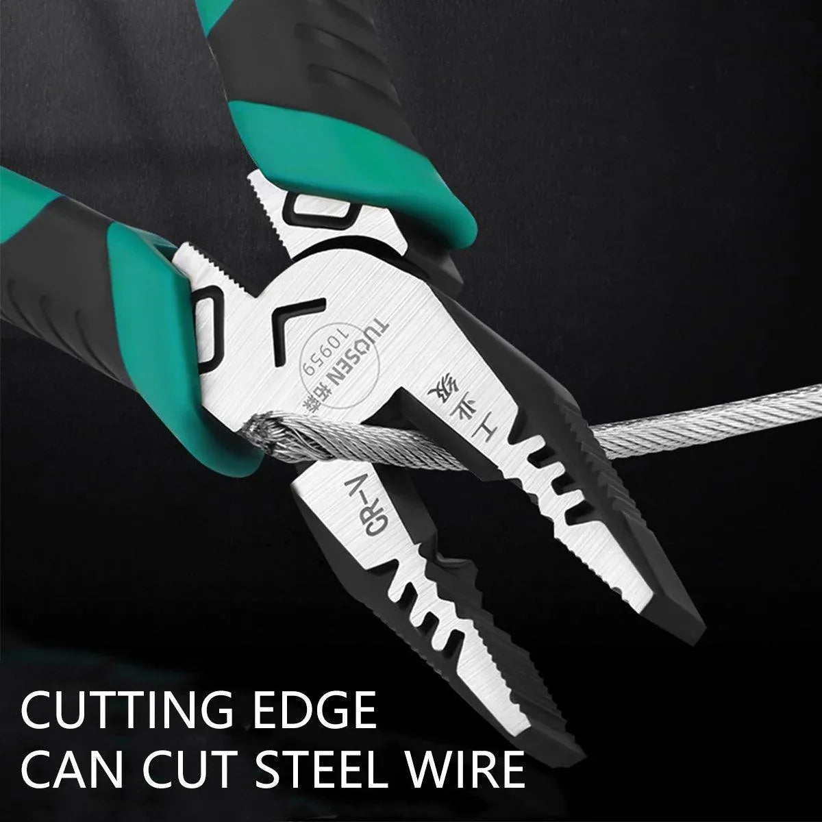 Labor-Saving Multi-Functional Tiger Pliers Flat Needle-Nose Diagonal Wire Pliers - Nose pliers-8inch