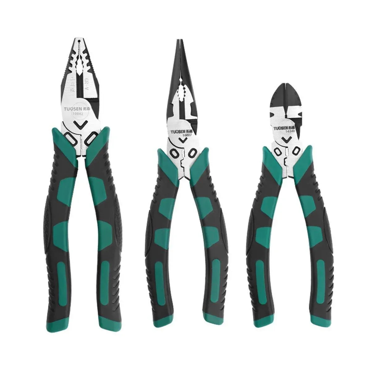 Labor-Saving Multi-Functional Tiger Pliers Flat Needle-Nose Diagonal Wire Pliers - Nose pliers-8inch