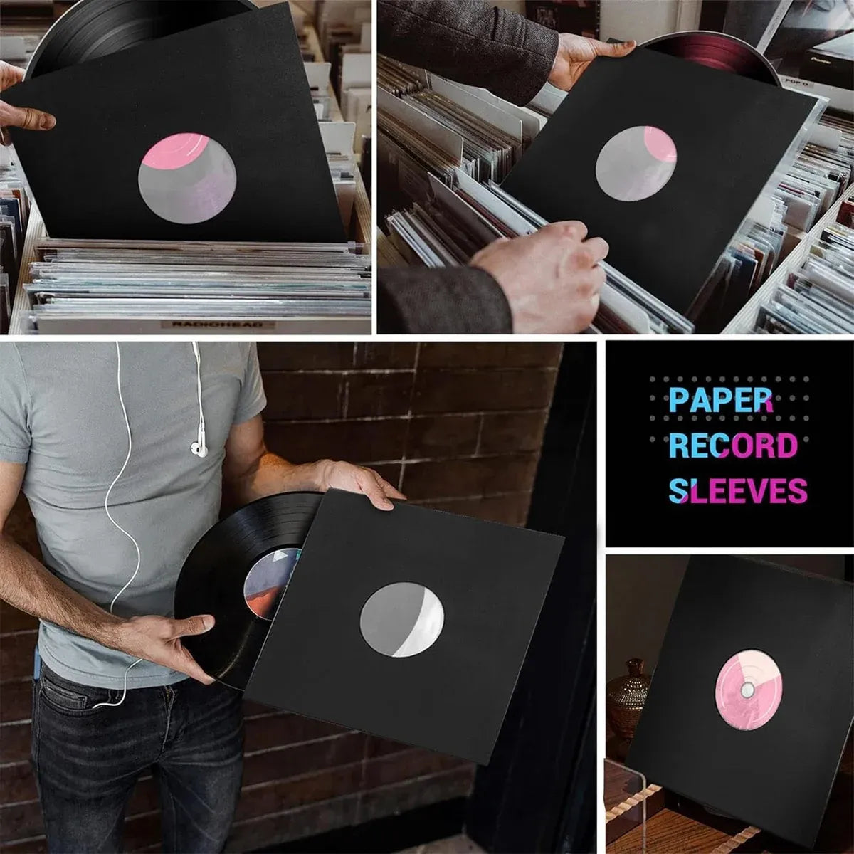 10PCS 12in LP Vinyl Record Storage Bag Clear Dustproof Moisture Resistant