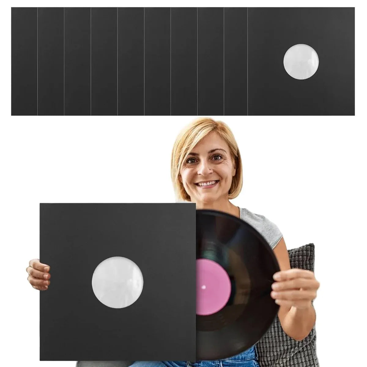 10PCS 12in LP Vinyl Record Storage Bag Clear Dustproof Moisture Resistant