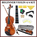Beginner Violin 4/4 Set Durable Linden Wood for Kids Adults Learning