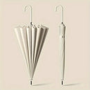 Large 16 Bone Automatic Umbrella Unisex Long Handle Dual Use Rain Sun Umbrella - Beige