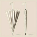 Large 16 Bone Automatic Umbrella Unisex Long Handle Dual Use Rain Sun Umbrella - White