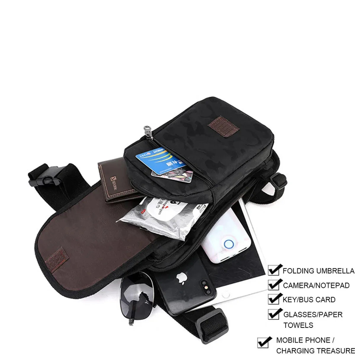 Bum Bag Hip Fanny Pack Tactical Military Waist Thigh Drop Leg Bag for Men