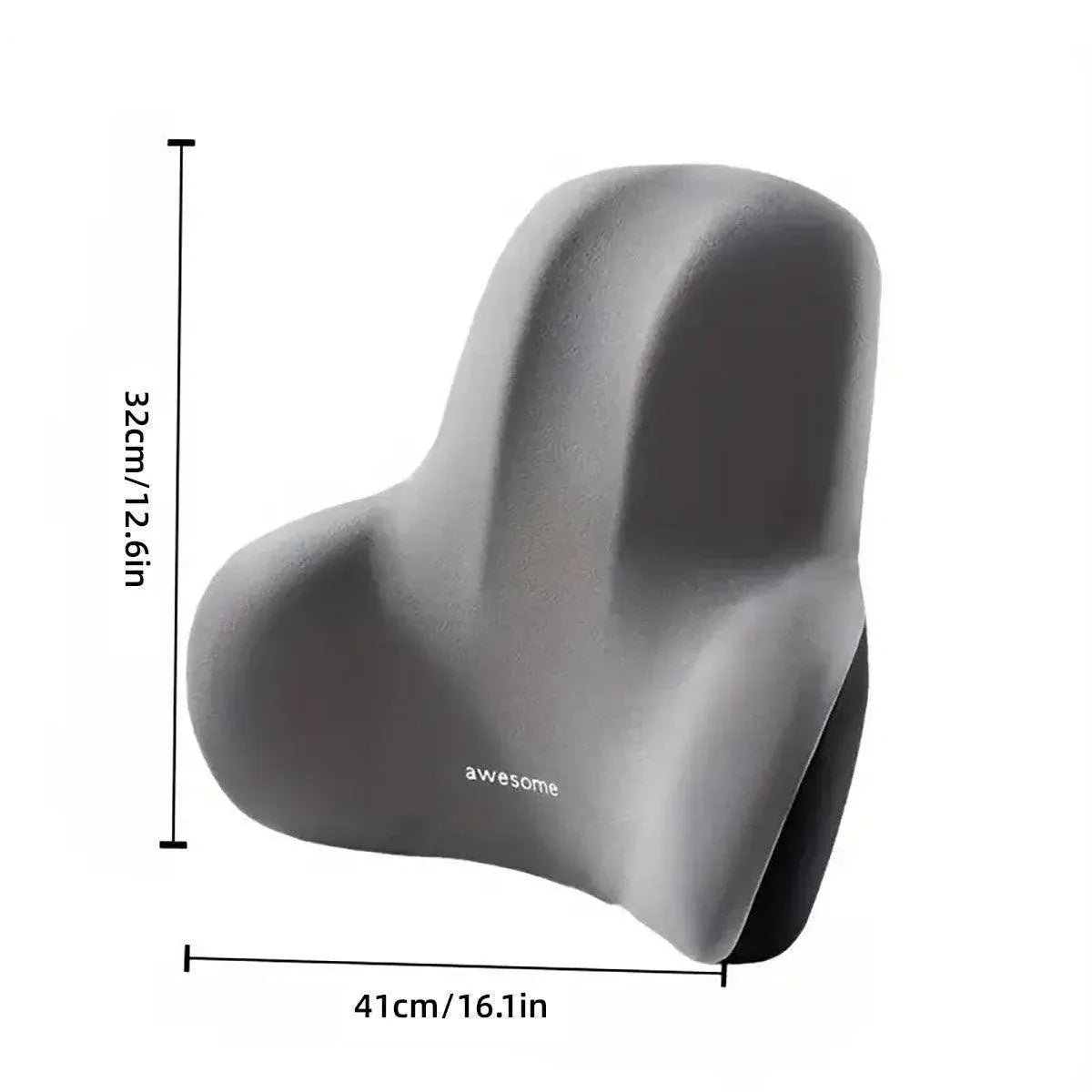 Office Chair Back Support Lumbar Cushion Seat Memory Foam Lumbar Pillow Comfort - Black