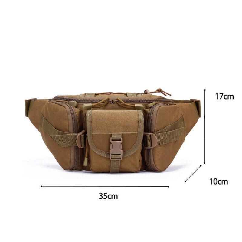Utility Tactical Men Waist Bag Pack Pouch Military Hiking Camping Belt Bag Au - Khaki