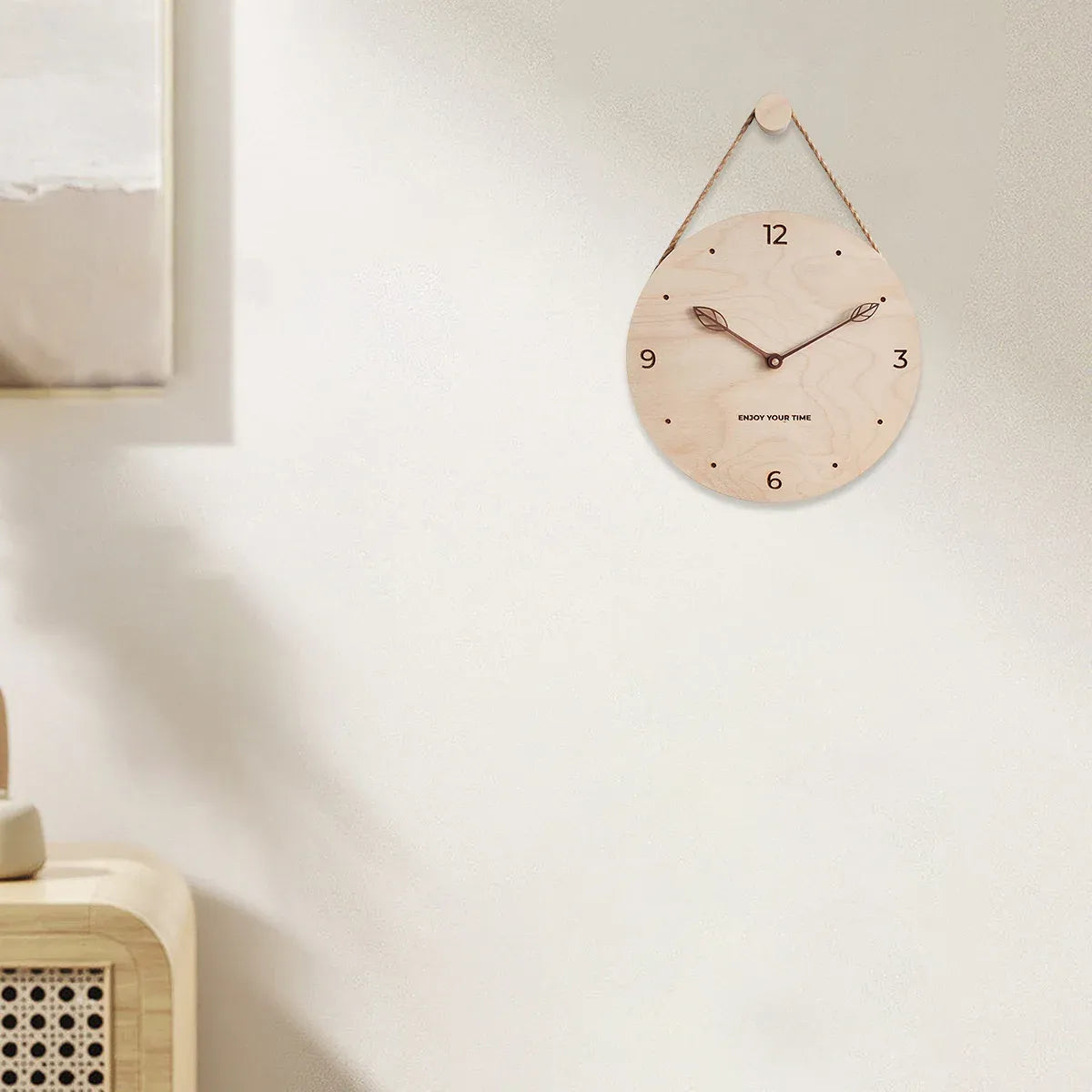 Creative Fashionable Log Wall Clock Natural Wood Colour Silent for Home Decor