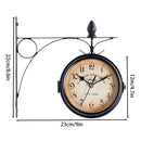 Vintage Outdoor Bracket Clock Garden Station Wall Clock Double Sided Clock