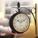 Vintage Outdoor Bracket Clock Garden Station Wall Clock Double Sided Clock