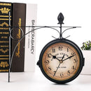 Vintage Outdoor Bracket Clock Garden Station Wall Clock Double Sided Clock