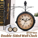 Vintage Outdoor Bracket Clock Garden Station Wall Clock Double Sided Clock