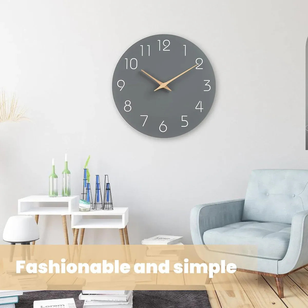 Digital Wall Clock Luxury Simple Living Room Decor Silent Quartz Hanging Watch