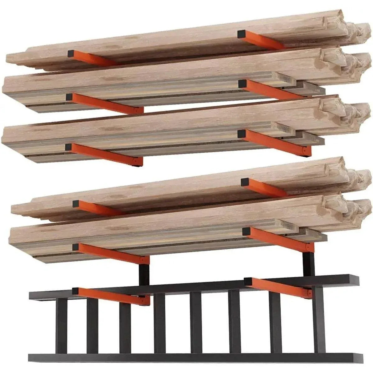 2PCS Wall Mounted Folding Storage Rack Carbon Steel Multi-Layer Organizer
