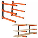 2PCS Wall Mounted Folding Storage Rack Carbon Steel Multi-Layer Organizer