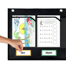 Wall Pocket Chart with 6 Labels Durable Oxford Cloth for School Office Documents