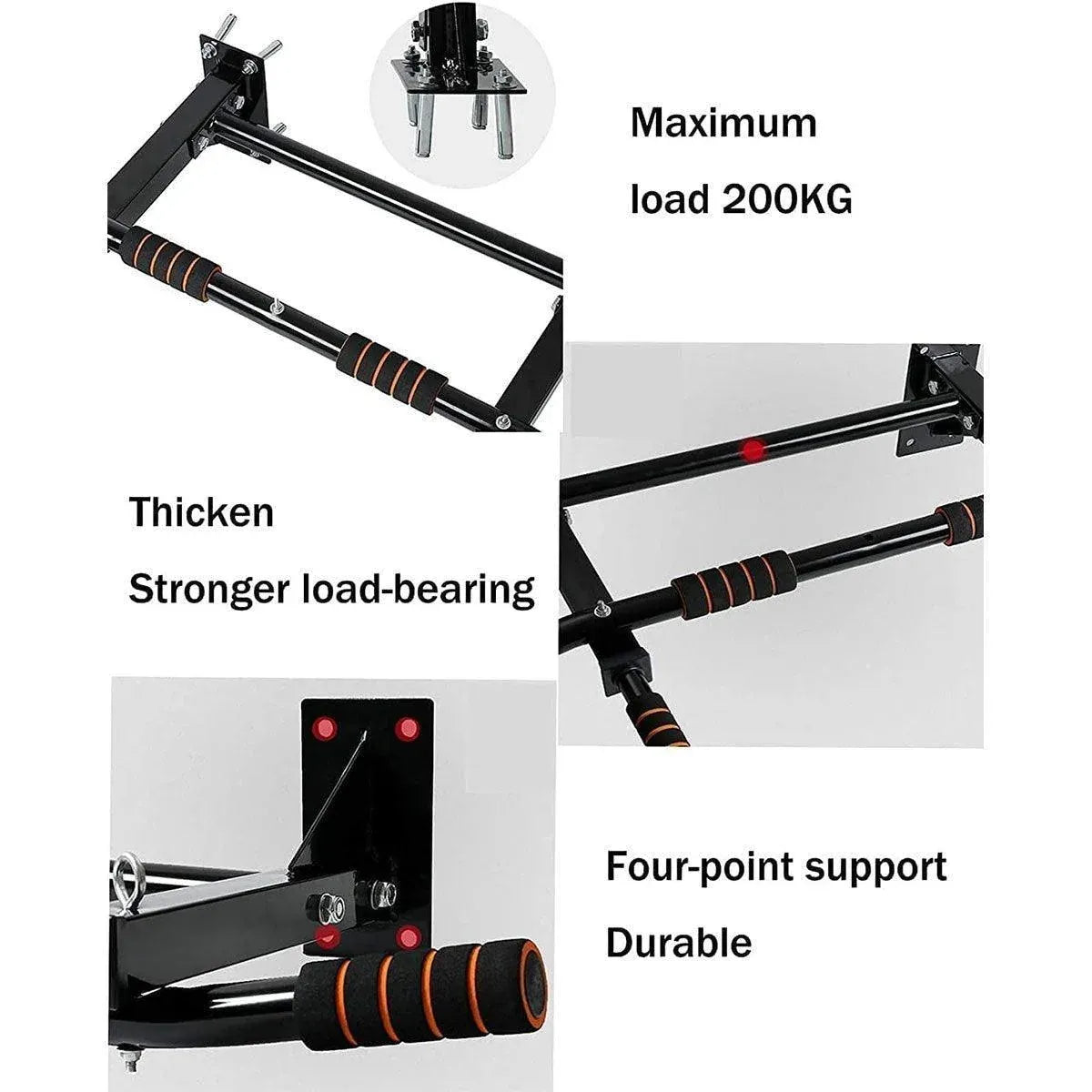 Wall Mounted Pull Chin Up Bar Home Gym Training Workout Dip Bar Exercise Fitness
