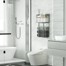 Wall Mounted Bathroom Towel Rack Storage Shelf Multifunctional Holder Organizer