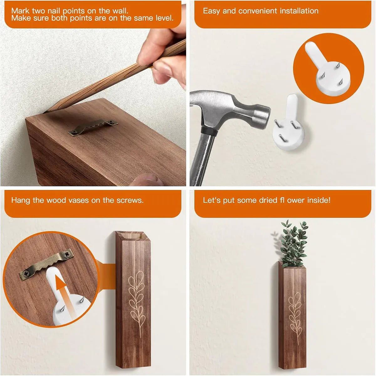 4PCS Wood Plant Wall Shelf Durable Aesthetic for Indoor Wall Decor Storage Use