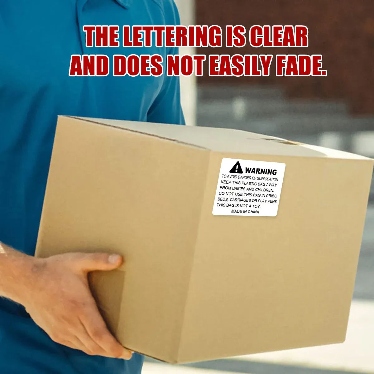 Suffocation Warning Labels Roll 3 Sizes Available Strong Water-Based Adhesive - 10x8cm