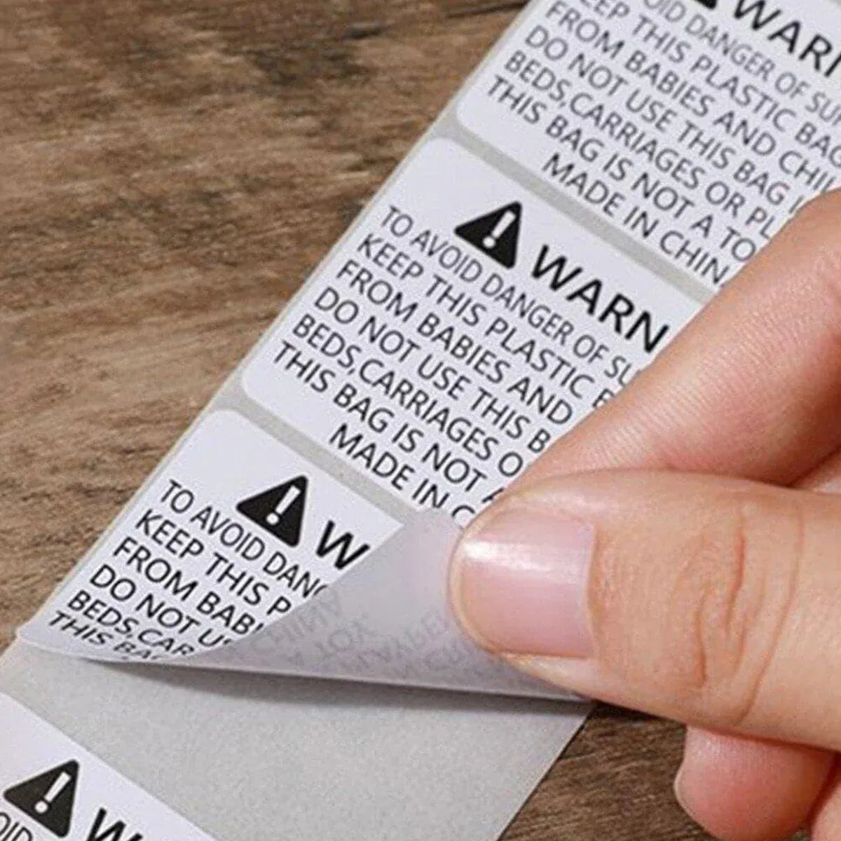 Suffocation Warning Labels Roll 3 Sizes Available Strong Water-Based Adhesive - 10x8cm