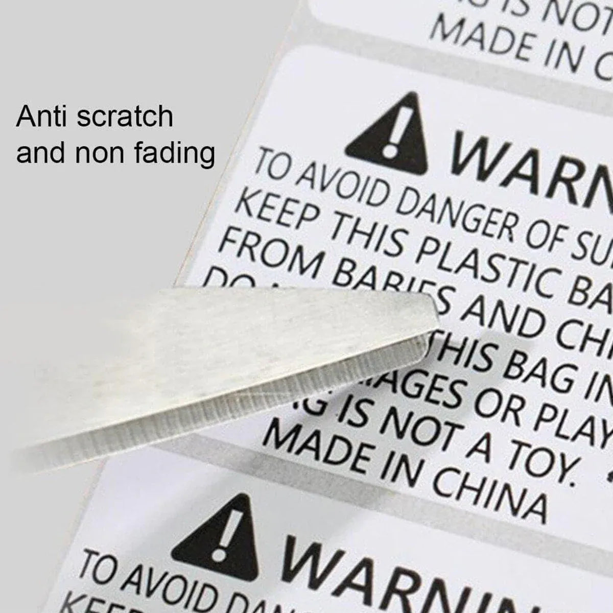 Suffocation Warning Labels Roll 3 Sizes Available Strong Water-Based Adhesive - 10x8cm
