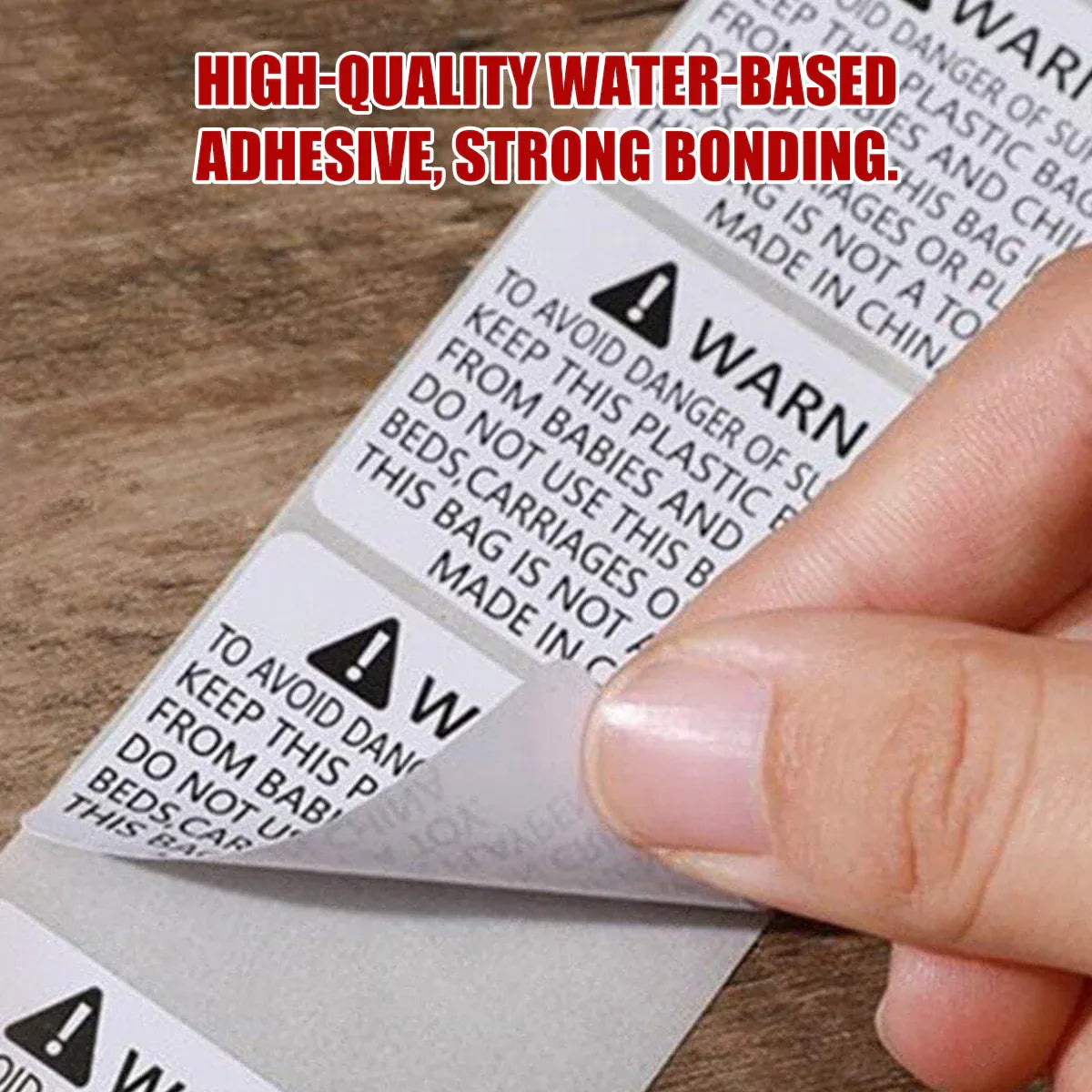 Suffocation Warning Labels Roll 3 Sizes Available Strong Water-Based Adhesive - 10x8cm