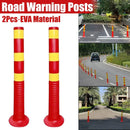 2PCS Road Warning Post Flexible Traffic Bollard Reflective Parking Driveway
