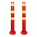 2PCS Road Warning Post Flexible Traffic Bollard Reflective Parking Driveway