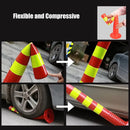 2PCS Road Warning Post Flexible Traffic Bollard Reflective Parking Driveway