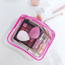 4pcs Durable PVC Cosmetic Bags Easy to Clean Multiple Sizes and Colours 9 Shades - 4pcs-Barbie-Pink