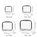 4pcs Durable PVC Cosmetic Bags Easy to Clean Multiple Sizes and Colours 9 Shades - 4pcs-Peach-Powder