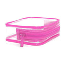 4pcs Durable PVC Cosmetic Bags Easy to Clean Multiple Sizes and Colours 9 Shades - 4pcs-Yellow