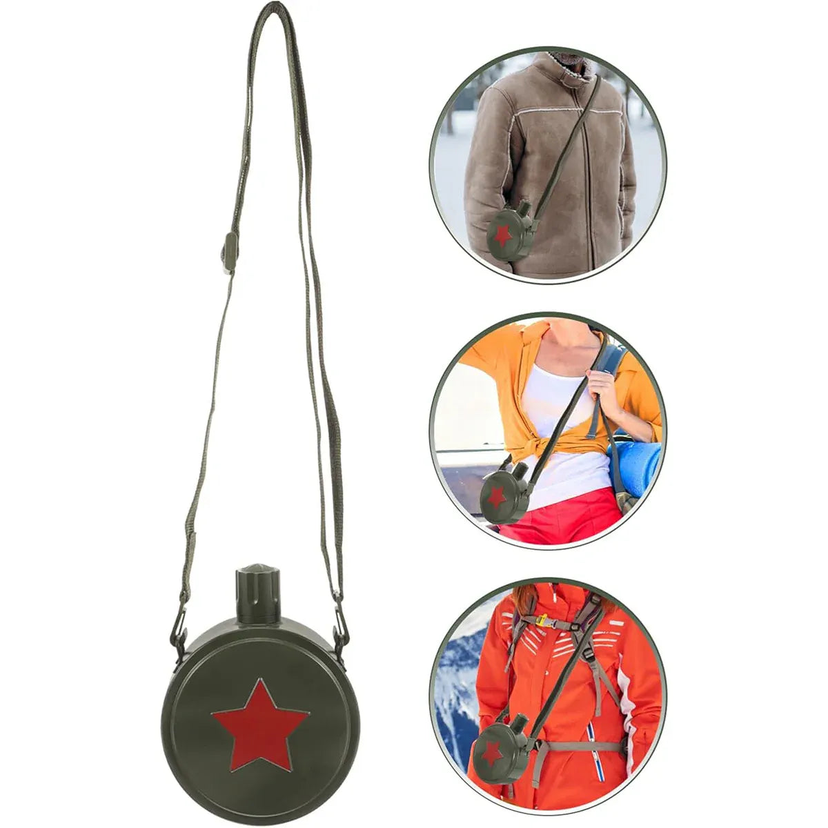 Outdoor Red Five Star Water Bottle Portable Camping Hiking Travel Water Bottle