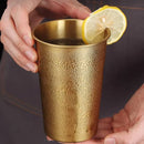 Stainless Steel Cup Set 6pcs Gold 400ml Curled Lip 304 Cold Drink Pint