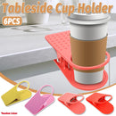 6PCS Plastic Clip On Cup Holder Desk Table Clamp Drink Bottle Coffee Mug Stand
