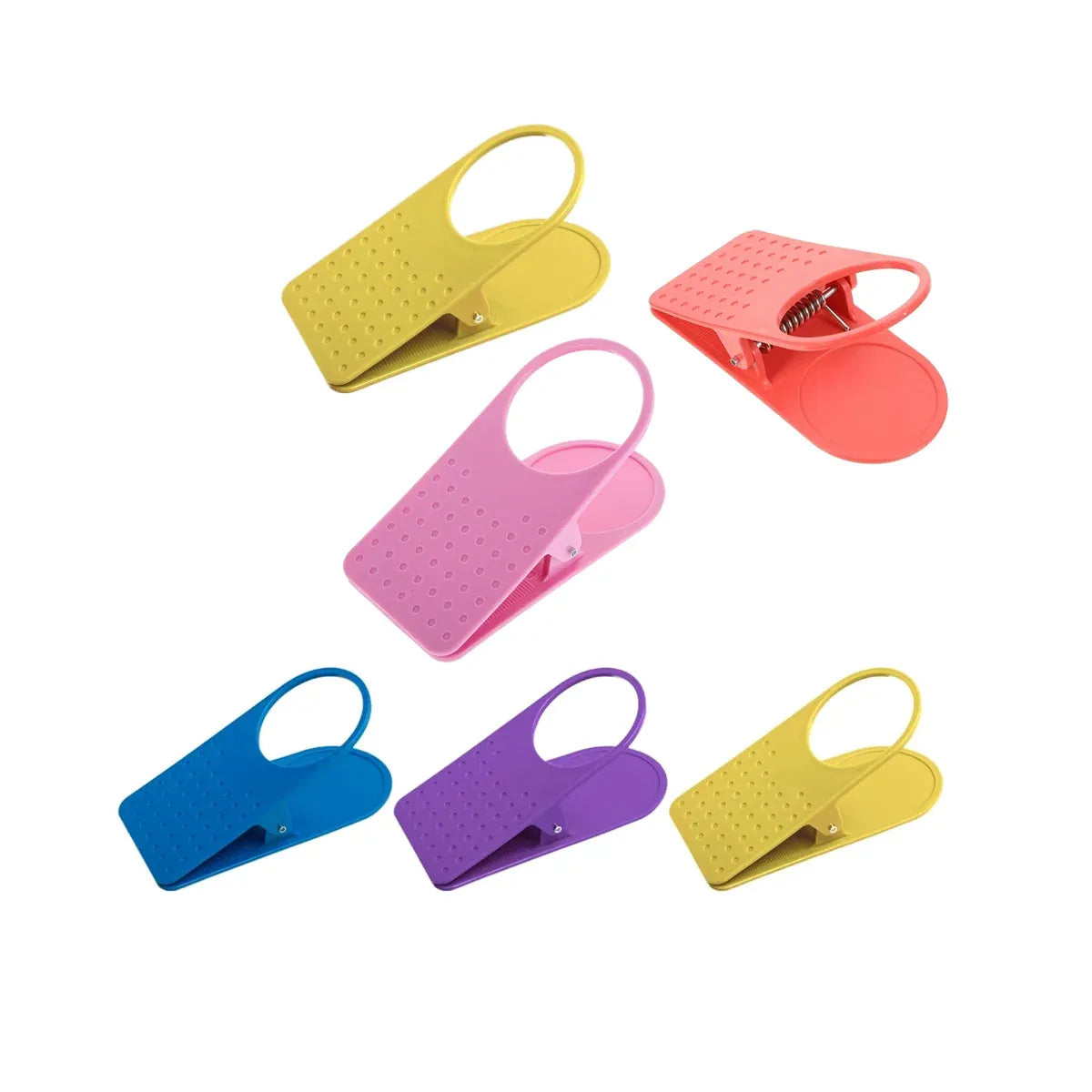 6PCS Plastic Clip On Cup Holder Desk Table Clamp Drink Bottle Coffee Mug Stand